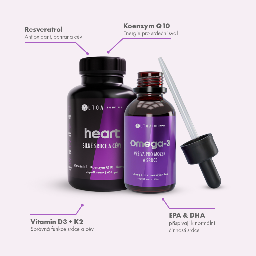 HEART BOOST - HEART (90 kapslí) + Omega-3 (100 ml)