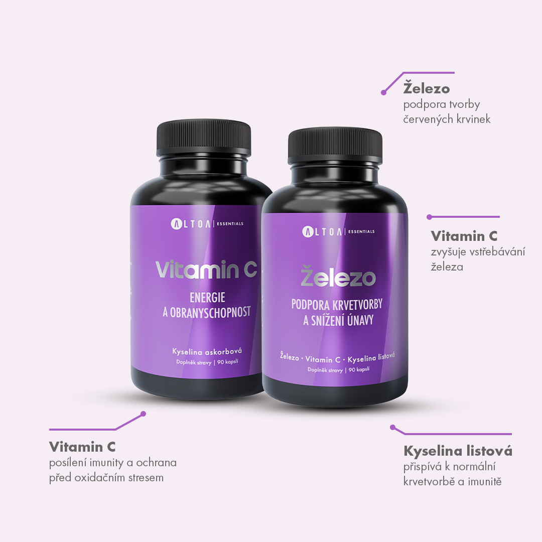 Vitamin C + Železo - (2×90 kapslí)