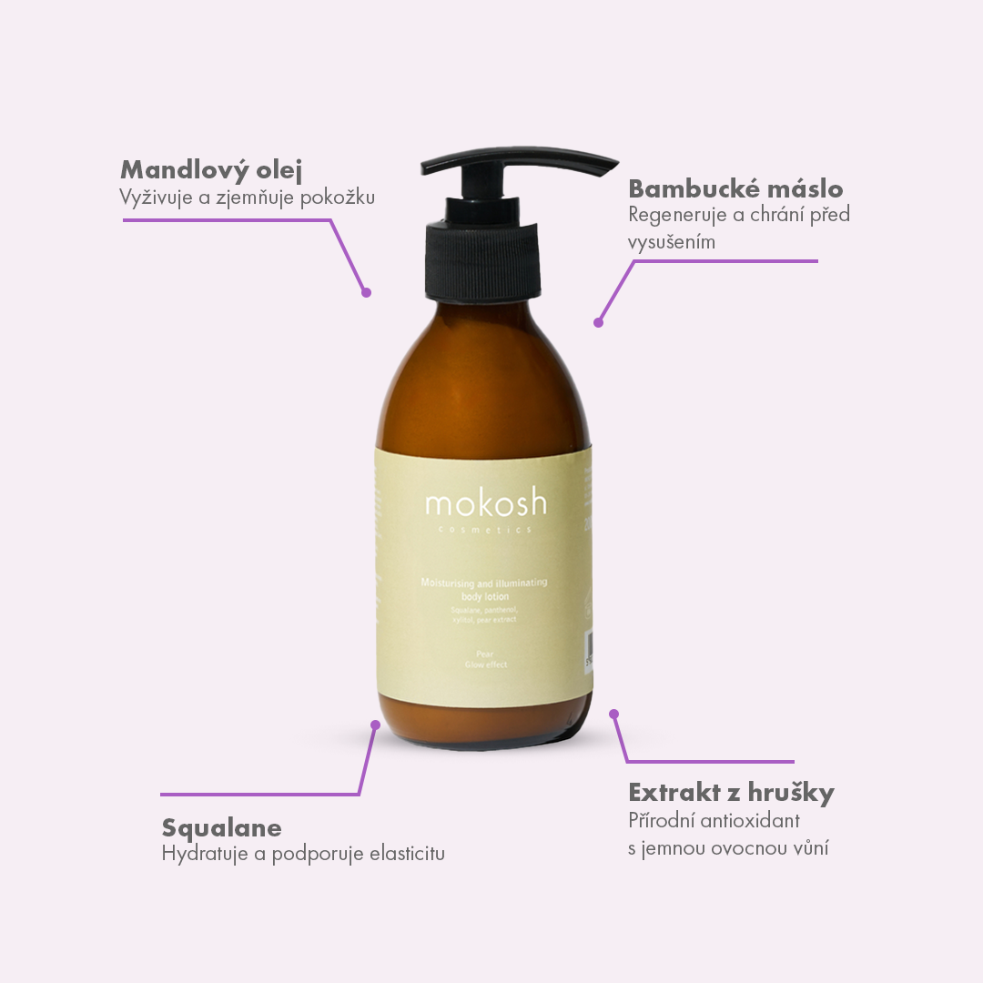 Hydratační a rozjasňující tělové mléko - Hruška