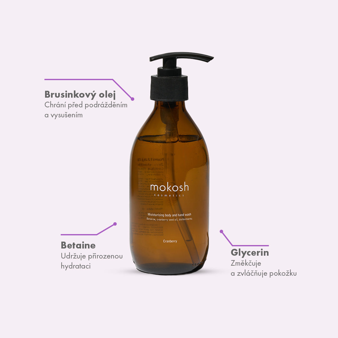 Hydratační mycí gel na tělo a ruce – Brusinka