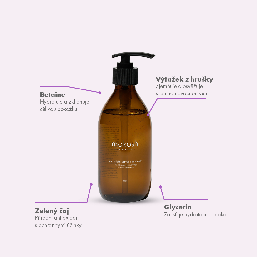 Hydratační mycí gel na tělo a ruce - Hruška