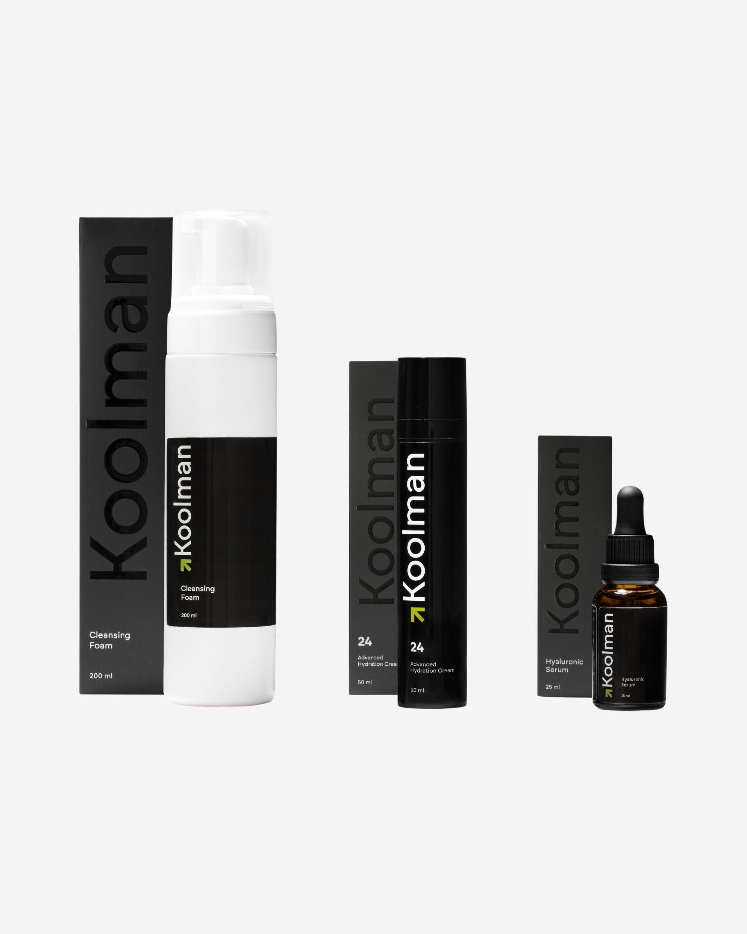 Sada Essential trio - čístící pěna, hyaluronové sérum a hydratační krém 24