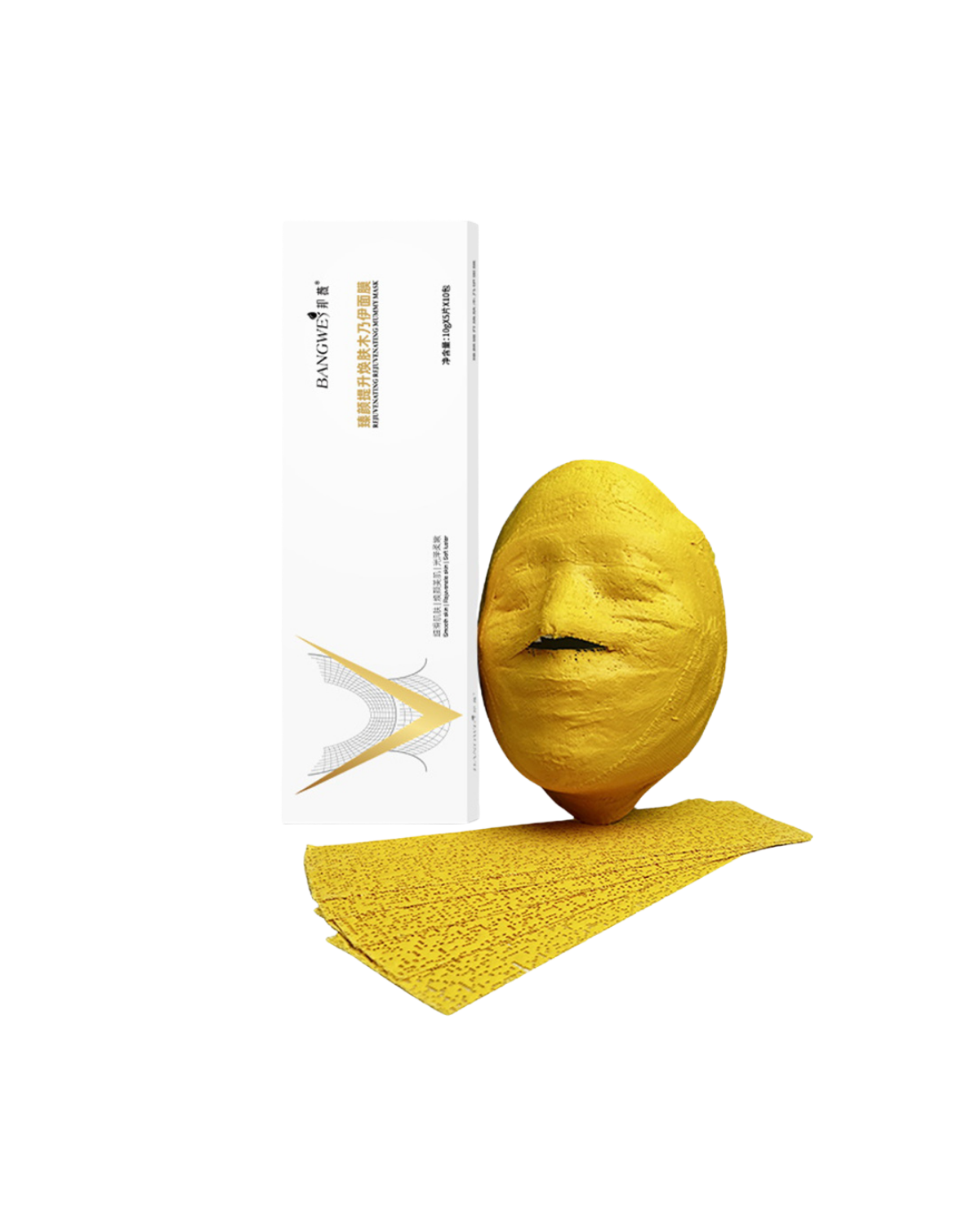 Golden V-shape rejuvenating mask with lifting effect - 10 pcs.