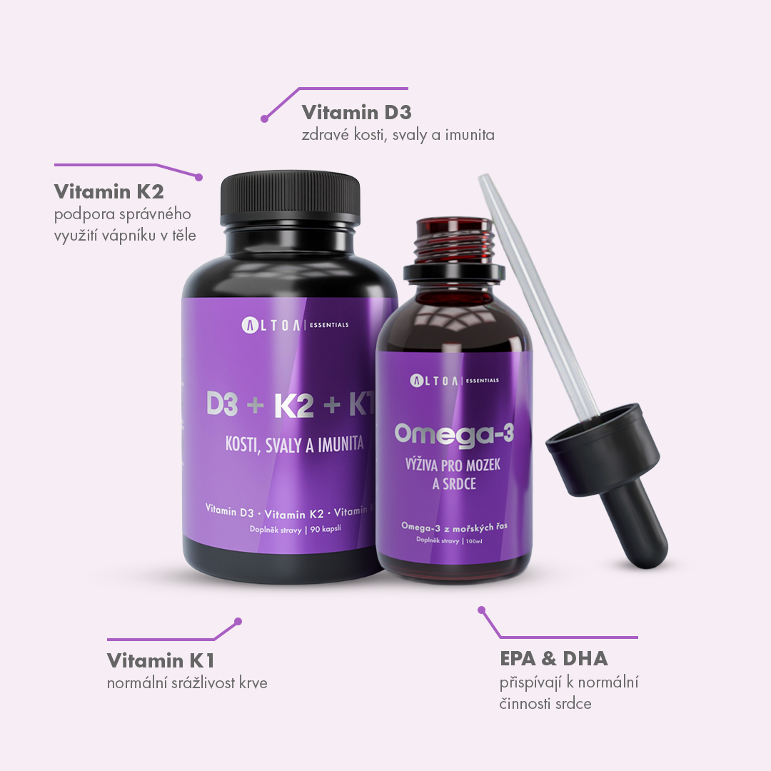 Omega-3 100 ml + D3+K2+K1 90 kapslí
