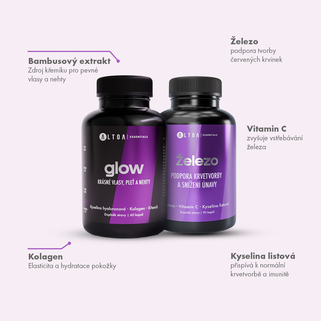 IRON BOOST - GLOW 60 kapslí + Železo 90 kapslí