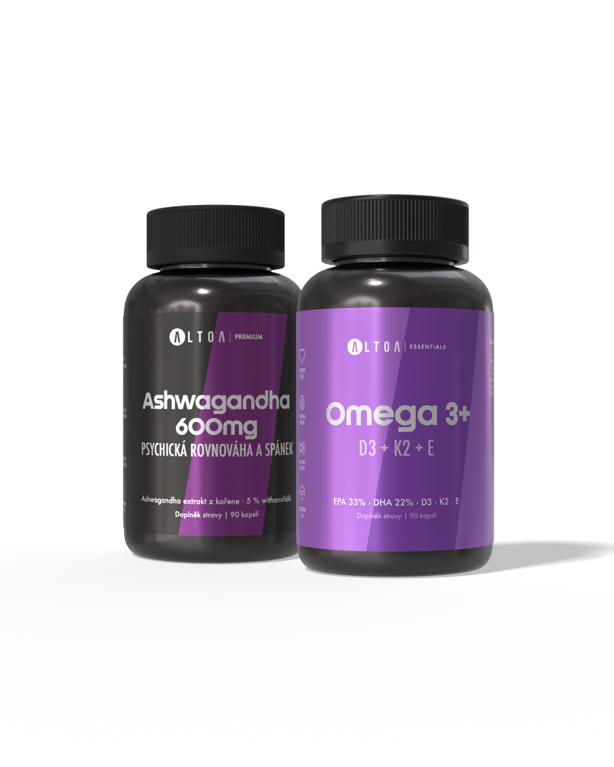 CALM MIND - Ashwagandha 600 mg + Omega 3+ (2×90 kapslí)