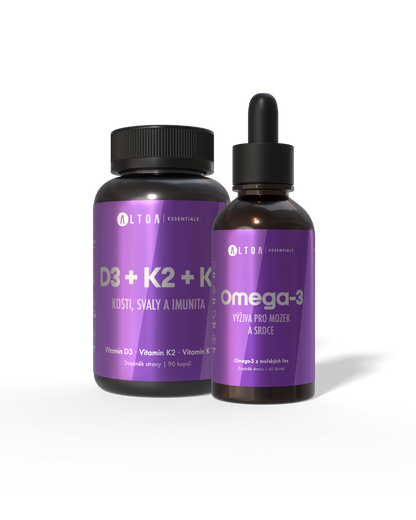 Omega-3 (100 ml) + D3+K2+K1  - (90 kapslí)