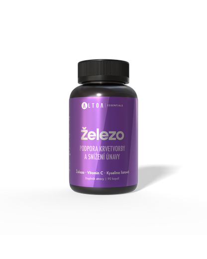 Železo (bisglycinát) + Vitamin C + B9 - (90 kapslí)