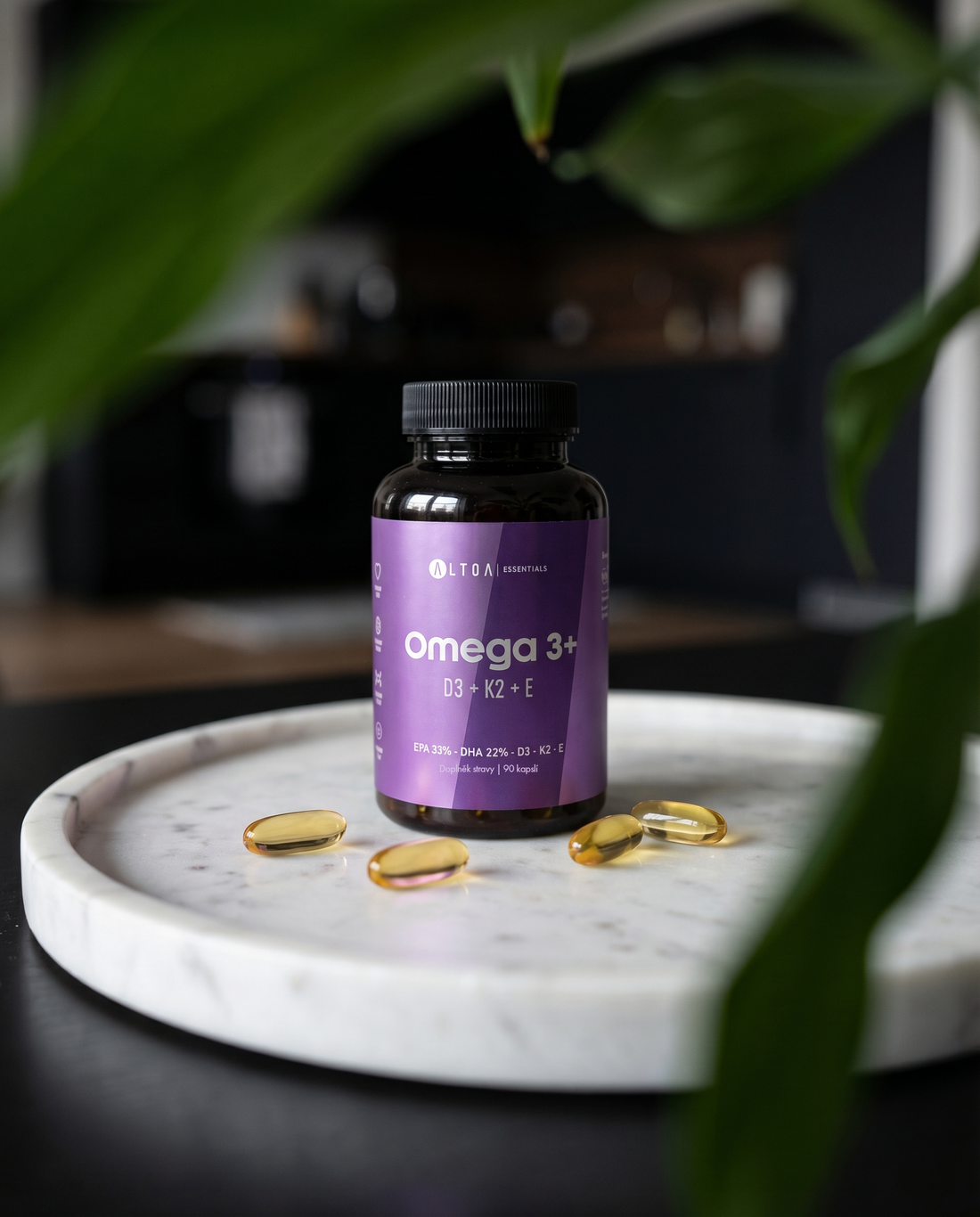Omega 3 + D3 (2000 IU) + K2 + Vitamin E - (90 kapslí)