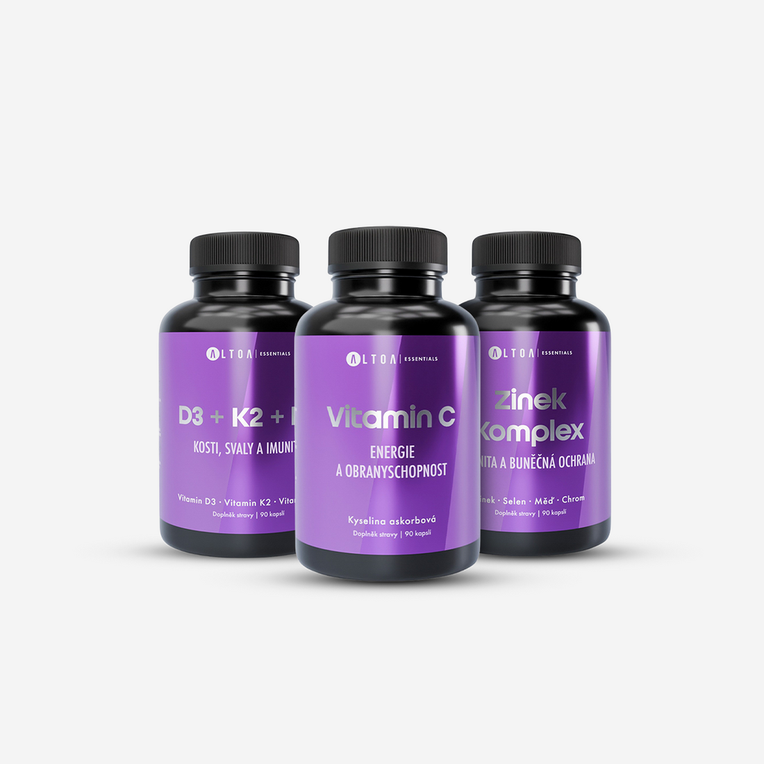 Vitamin C + D3+K2+K1 + Zinek+ 90 kapslí