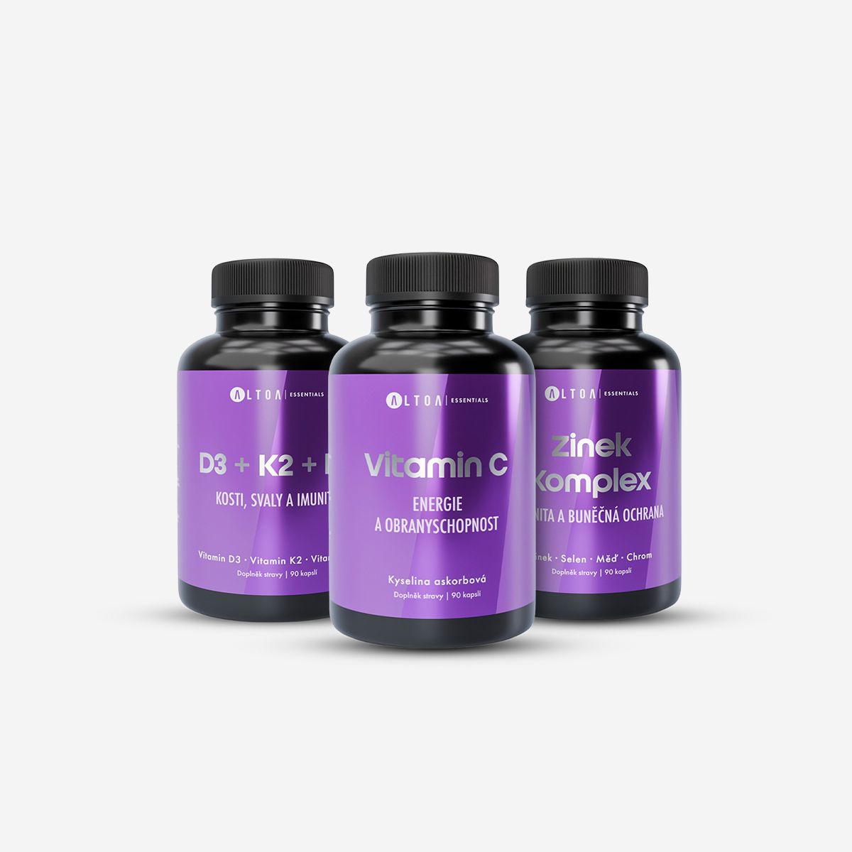 Vitamin C + D3+K2+K1 + Zinek+ 90 kapslí